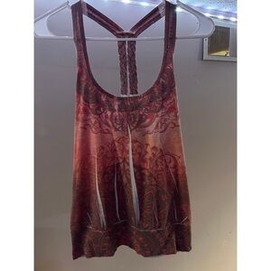 Faded red and orange y2k boho tank top.